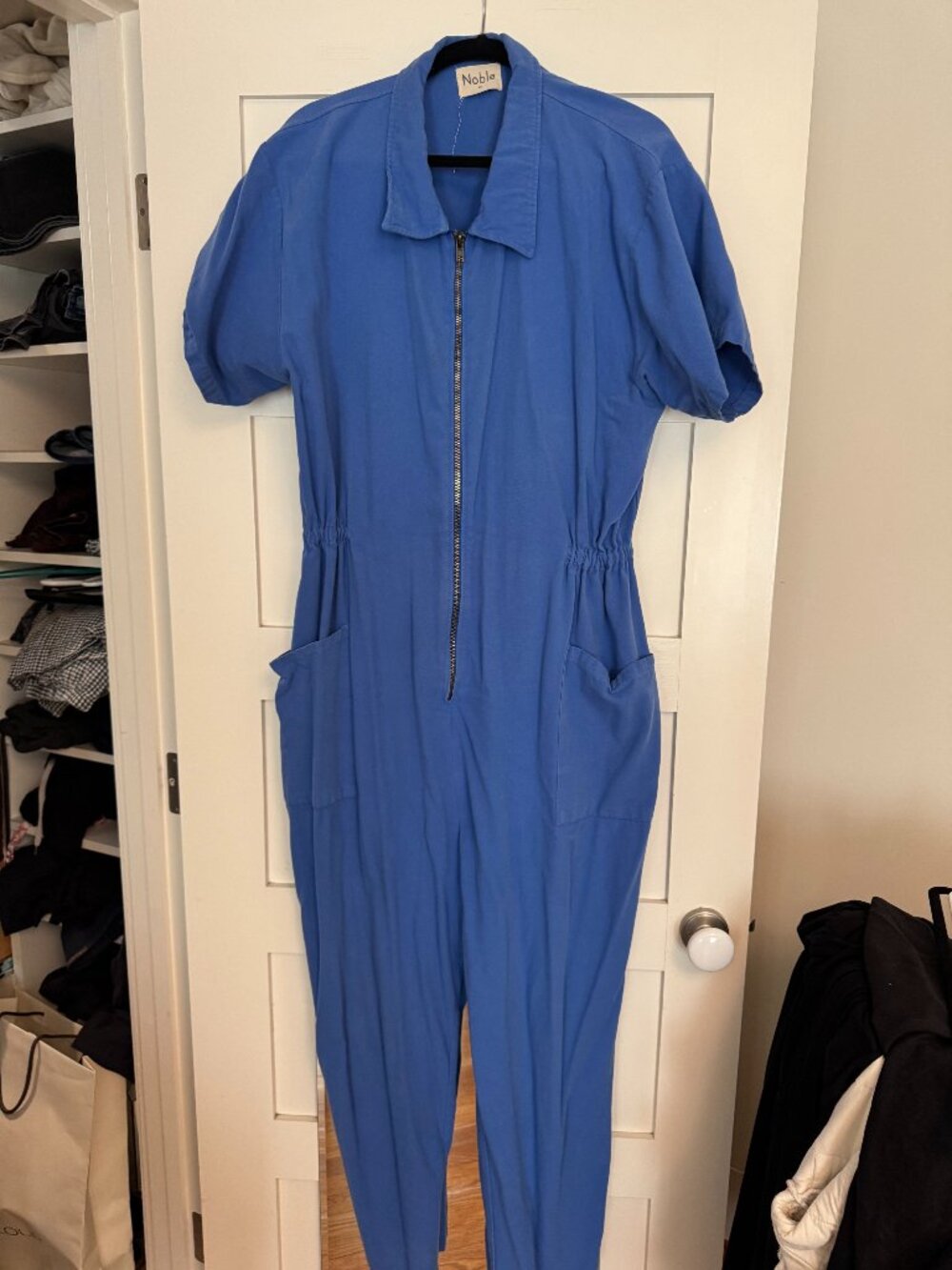 Noble Utility Suit French Blue Organic Pima Cotton Jumpsuit XXL - Picture 2 of 6